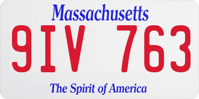 MA license plate 9IV763