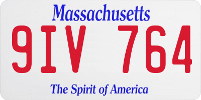 MA license plate 9IV764