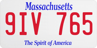 MA license plate 9IV765