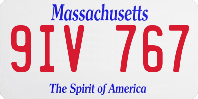 MA license plate 9IV767