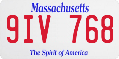 MA license plate 9IV768