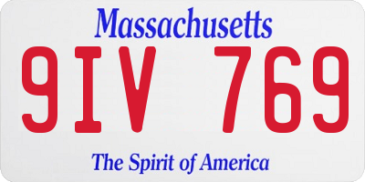 MA license plate 9IV769
