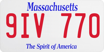 MA license plate 9IV770