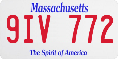 MA license plate 9IV772