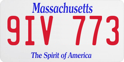 MA license plate 9IV773