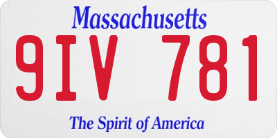 MA license plate 9IV781