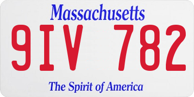 MA license plate 9IV782