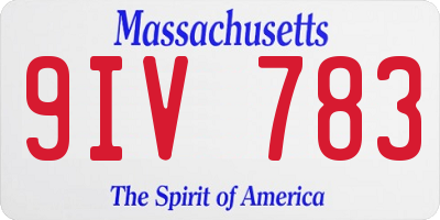 MA license plate 9IV783