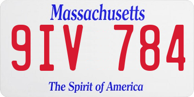 MA license plate 9IV784