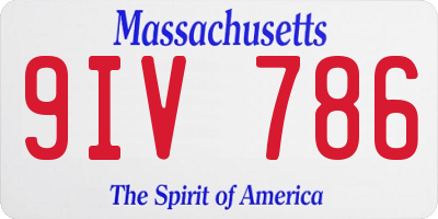 MA license plate 9IV786