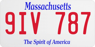MA license plate 9IV787