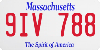 MA license plate 9IV788