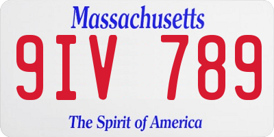 MA license plate 9IV789