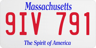 MA license plate 9IV791