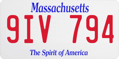 MA license plate 9IV794