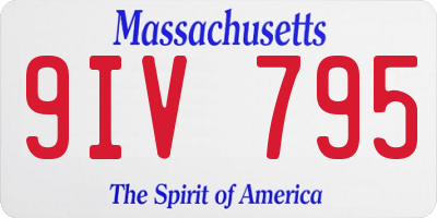 MA license plate 9IV795
