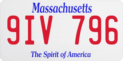 MA license plate 9IV796