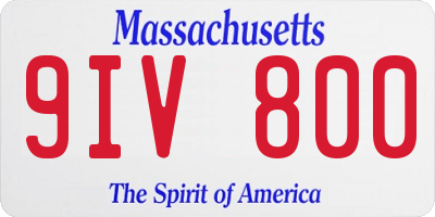 MA license plate 9IV800