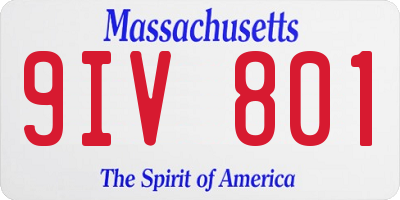 MA license plate 9IV801