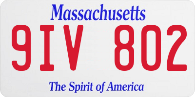 MA license plate 9IV802
