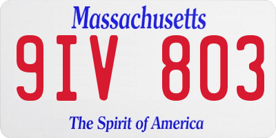 MA license plate 9IV803