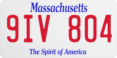 MA license plate 9IV804