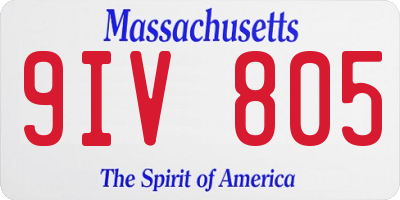 MA license plate 9IV805