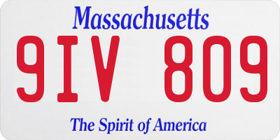 MA license plate 9IV809
