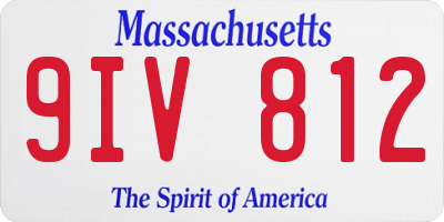 MA license plate 9IV812