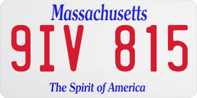 MA license plate 9IV815