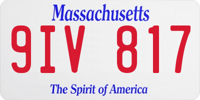 MA license plate 9IV817