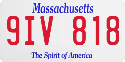 MA license plate 9IV818