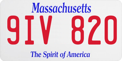 MA license plate 9IV820