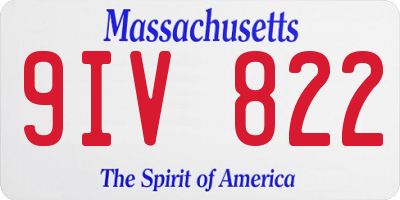 MA license plate 9IV822