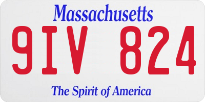 MA license plate 9IV824