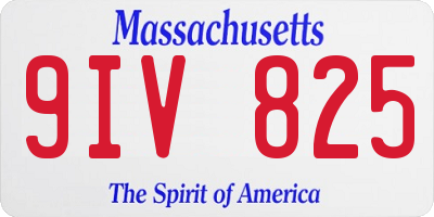 MA license plate 9IV825