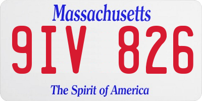MA license plate 9IV826