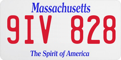 MA license plate 9IV828