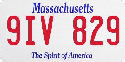 MA license plate 9IV829