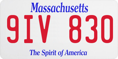 MA license plate 9IV830