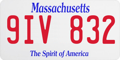 MA license plate 9IV832