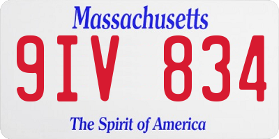 MA license plate 9IV834