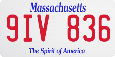 MA license plate 9IV836