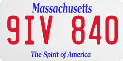 MA license plate 9IV840