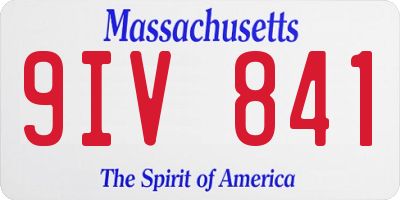 MA license plate 9IV841