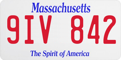 MA license plate 9IV842