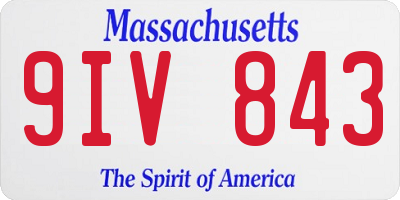 MA license plate 9IV843