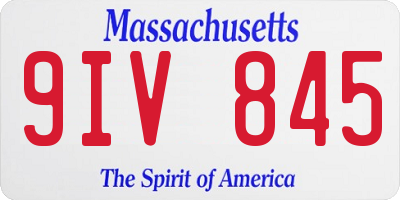 MA license plate 9IV845