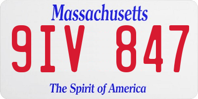 MA license plate 9IV847