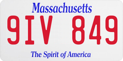 MA license plate 9IV849